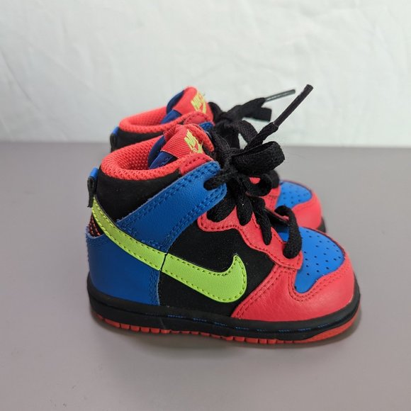 Nike Other - Nike Dunk High Boys Red Blue 2009 Toddler 354794-071 Size 4C
